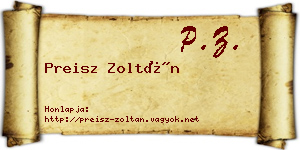 Preisz Zoltán névjegykártya